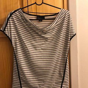 Stripped black and white cap sleeve tee shirt